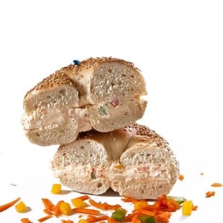 Vegetable Cream Cheese on a Bagel