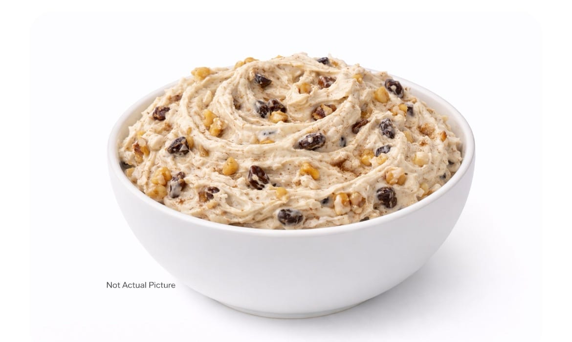 Cinnamon Raisin Walnut Cream Cheese on a Bagel.